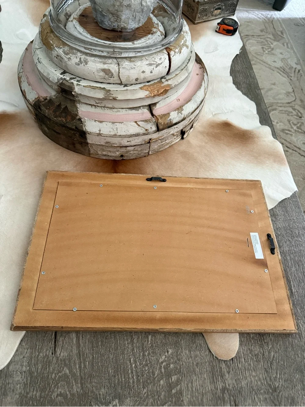 Gorgeous Floral Accent Wall Mirror in Brown and Green Pastel Colors